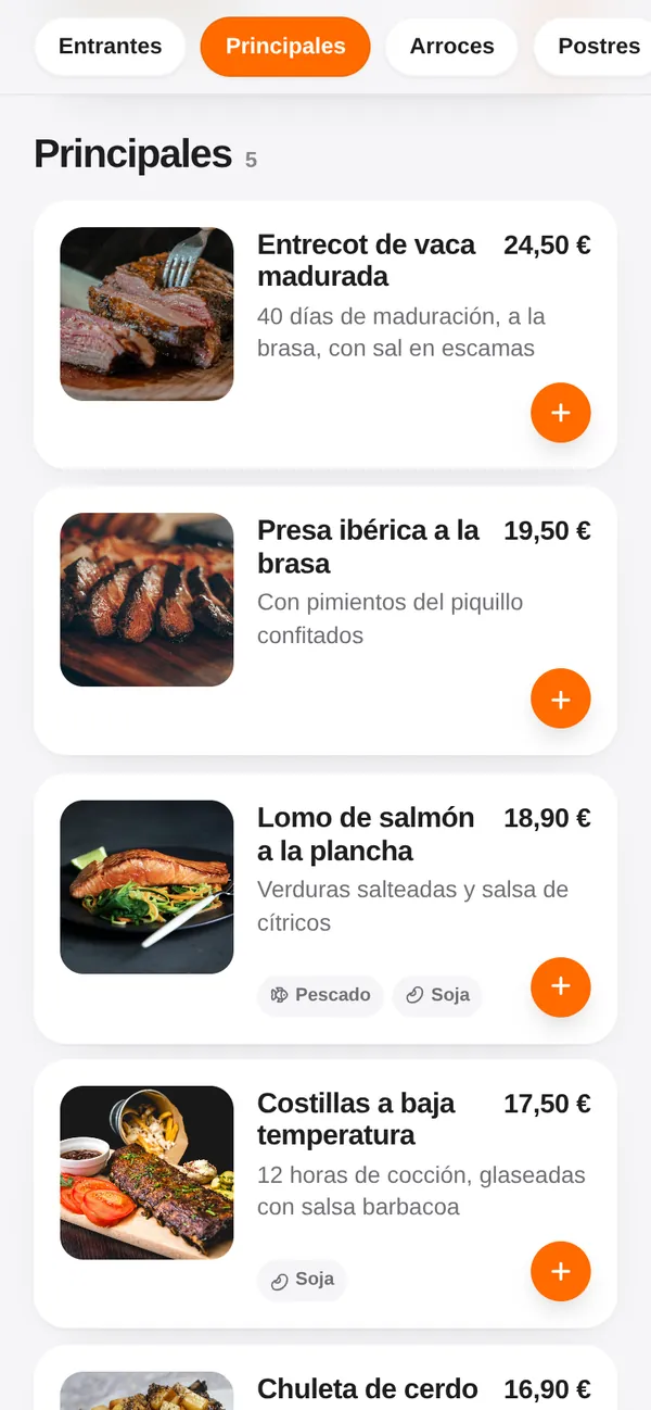 Fotos y alérgenos