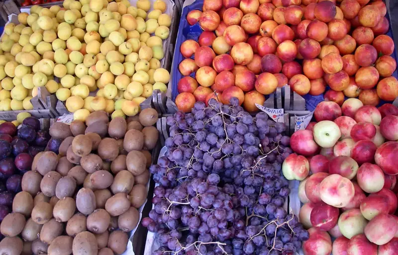 Crates of fruit at a wholesale market